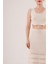 Mottisfashion Örme Detaylı Etek ve Bluz Krem Takım 4