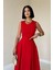 Mottisfashion Kırmızı Halter Yaka Kloş Elbise 2
