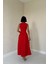 Mottisfashion Kırmızı Halter Yaka Kloş Elbise 4