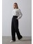 Mottisfashion Beli Yarım Lastikli Palazzo Pantolon - Lacivert 1