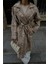 Mottisfashion Yılan Desen Trench - Bej 3
