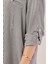 Mottisfashion Cep Detay Çizgili Oversize Gri Gömlek 8