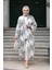 Desenli Siyah Tesettür Kimono 32121S 1