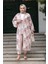 Desenli Fuşya Tesettür Kimono 32121F 2