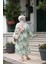 Desenli Yeşil Tesettür Kimono 32121Y 2