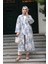 Desenli Indigo Mavisi Tesettür Kimono 32121IM 1