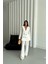 Mottisfashion Modal 4 Düğme Astarsız Ceket - Pantolon Takım - Beyaz 1