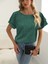 Mottisfashion Kadın Kısa Kollu Kolları Volanlı Baskılı Süprem Bluz 3