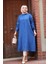 Düğmeli Sax Mavisi Tesettür Tunik 70551SX 1