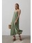 Mottisfashion Askılı Uzun Çan Elbise - Haki 1