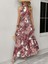 Mottisfashion Kadın Halter Yakalı Omuzlardan Açık Kuşaklı Maksi Boy Desenli Süprem Elbise 8