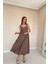 Mottisfashion Vizon Yanları Büzgülü Göğüs Kuplu Elbise 4
