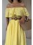 Mottisfashion Sarı Omzu Lastikli Brode Elbise 3