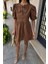 Mottisfashion Önü Fiyonk Bağlamalı ve Balon Kollu Elbise 2893 3