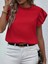 Mottisfashion Kadın Kısa Kollu Fırfır Yakalı Bürümcük Bluz 3