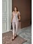 Mottisfashion Şantuk Keten Yelek Görünümlüaskılı Bluz - Pantolon Tk - Lila 3