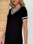 Mottisfashion Kadın Kısa Kollu V Yaka Kol ve Yaka Ribana Detay Midi Boy Viskon Elbise 6