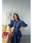 Mottisfashion Tencel Karpuz Kol Elbise - Indigo 4