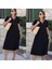 Mottisfashion Kadın Kısa Kollu V Yaka Cepli Viskon Elbise 4