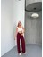 Mottisfashion Osy Modal Yumuşak Dokulu Kumaş Nakış Işlemeli Rahat Bol Paça Eşofman Pantalon - Bordo 1
