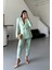 Mottisfashion Keten Ceket - Pantolon Takım - Mint 1