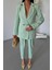 Mottisfashion Keten Ceket - Pantolon Takım - Mint 3