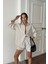 Mottisfashion Poplin Çizgili Gömlek - Şort Takım - Bej 1