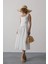 Mottisfashion Askılı Uzun Elbise - Beyaz 1