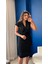 Mottisfashion Kadın Kısa Kollu Kruvaze Yaka Krep Elbise (Kemersiz) 2