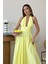 Mottisfashion Sarı Askılı Keten Elbise 3