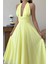 Mottisfashion Sarı Askılı Keten Elbise 4