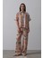 Mottisfashion Baskılı Kısa Kol Pantolon Takım - Taş-Oranj 1