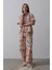 Mottisfashion Baskılı Kısa Kol Pantolon Takım - Taş-Oranj 2