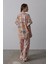 Mottisfashion Baskılı Kısa Kol Pantolon Takım - Taş-Oranj 3