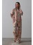 Mottisfashion Baskılı Kısa Kol Pantolon Takım - Taş-Oranj 4