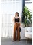 Mottisfashion Keten Önü Çapraz Parçali Lasti̇kli̇ ve Bağcikli Geni̇ş Paça Pantolon 1