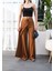 Mottisfashion Keten Önü Çapraz Parçali Lasti̇kli̇ ve Bağcikli Geni̇ş Paça Pantolon 3