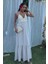 Mottisfashion Göğsü Trikolu Keten Uzun Elbise 2904-08 1