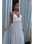 Mottisfashion Göğsü Trikolu Keten Uzun Elbise 2904-08 8