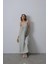Mottisfashion Askılı Çizgi Desen Elbise - Haki 2