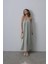 Mottisfashion Askılı Çizgi Desen Elbise - Haki 4