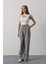 Mottisfashion Pileli Bağcıklı Oversize Pantolon - Gri 1