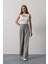 Mottisfashion Pileli Bağcıklı Oversize Pantolon - Gri 2