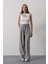 Mottisfashion Pileli Bağcıklı Oversize Pantolon - Gri 3