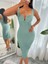 Mottisfashion Kadın Askılı Önü Düğmeli Midi Kaşkorse Elbise 3