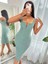 Mottisfashion Kadın Askılı Önü Düğmeli Midi Kaşkorse Elbise 4