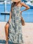Mottisfashion Kadın Ip Askılı Desenli Fırfırlı Süprem Elbise 1