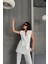 Mottisfashion Jakar Kumaş Yelek - Pantolon Takım - Beyaz 2