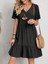 Mottisfashion Kadın Kısa Kollu V Yakalı Fırfırlı Bürümcük Elbise 1