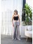 Mottisfashion Keten Önü Çapraz Parçali Lasti̇kli̇ ve Bağcikli Geni̇ş Paça Pantolon 4